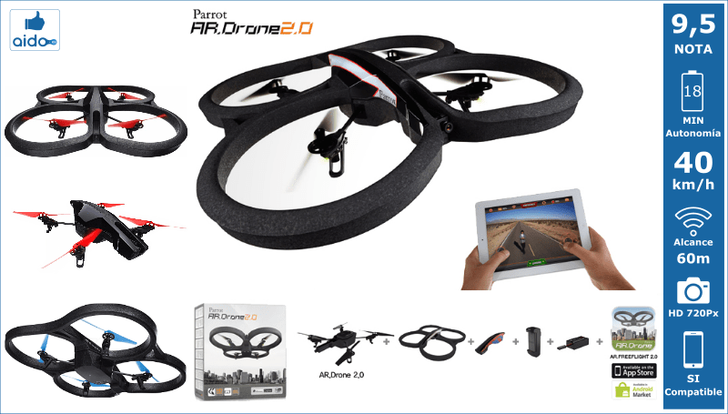 Caracteristicas Drone Parrot AR Drone 2.0